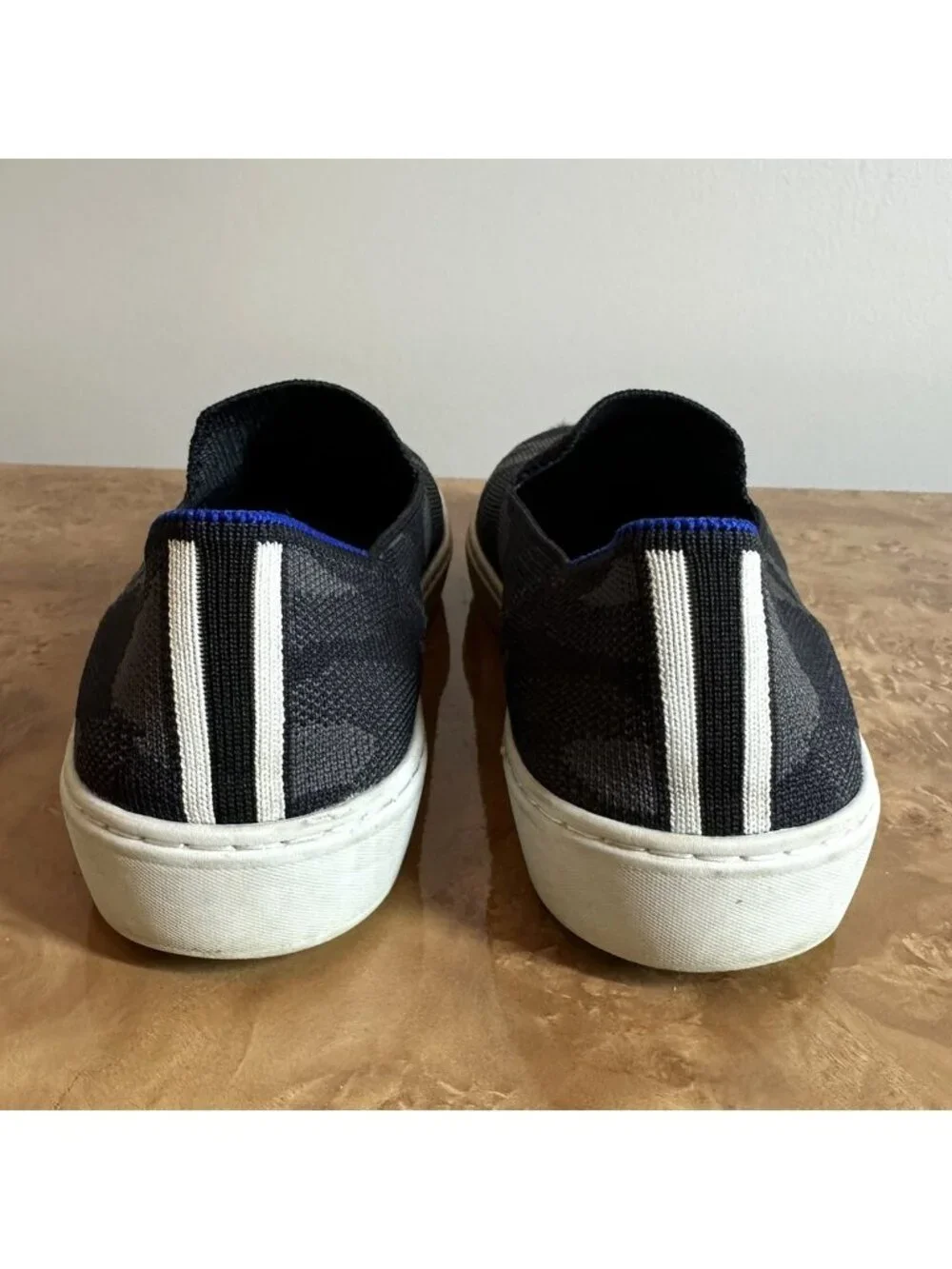Rothy's The Original Slip-On Sneaker Grey Camo Knit Washable Sneakers Size 8